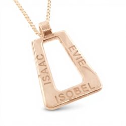 Name necklace pendant 3 name triangle uneik jewellery
