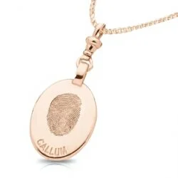 Personalized jewelry fingerprint pendant necklace. Thumbprint jewellery. Keepsake or memorial jewellery.