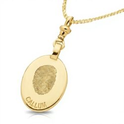 Personalized jewelry fingerprint pendant necklace. Thumbprint jewellery. Keepsake or memorial jewellery.