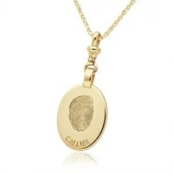 Personalized jewelry fingerprint pendant necklace. Thumbprint jewellery. Keepsake or memorial jewellery.