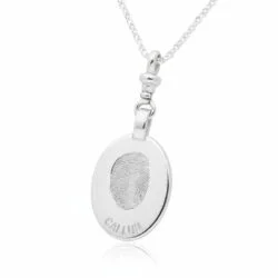 Personalized jewelry fingerprint pendant necklace. Thumbprint jewellery. Keepsake or memorial jewellery.
