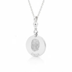 Personalized jewelry fingerprint pendant necklace. Thumbprint jewellery. Keepsake or memorial jewellery.