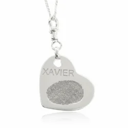 Personalized jewelry fingerprint pendant necklace. Thumbprint jewellery. Keepsake or memorial jewellery.