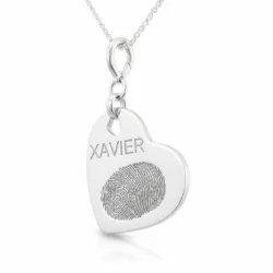 Personalized jewelry fingerprint pendant necklace. Thumbprint jewellery. Keepsake or memorial jewellery.