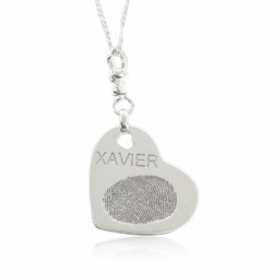 Personalized jewelry fingerprint pendant necklace. Thumbprint jewellery. Keepsake or memorial jewellery.