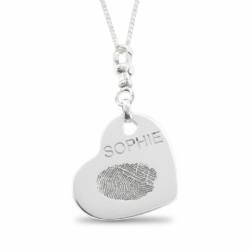 Personalized jewelry fingerprint pendant necklace. Thumbprint jewellery. Keepsake or memorial jewellery.