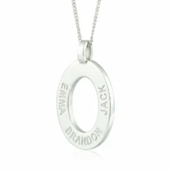 name pendant family oval on chain personalized