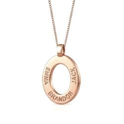 name pendant family oval on chain personalized