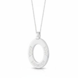 name pendant family oval on chain personalized