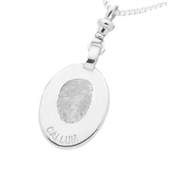 Personalized jewelry fingerprint pendant necklace. Thumbprint jewellery. Keepsake or memorial jewellery.