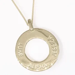 Personalised Family Circle Name Pendant || 5 sizes - Sterling Silver or 9ct Gold
