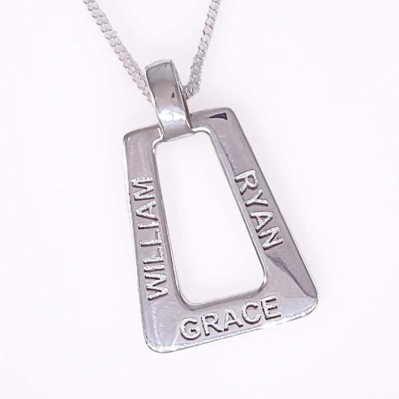 Sterling silver name pendant necklace family