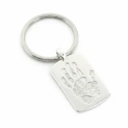 Alternative view of DogTag - Handprint or Footprint Keyring || Sterling Silver - Hand Footprint Jewellery