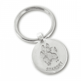 round pawprint keyring