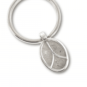 trio oval fingerprint keyring