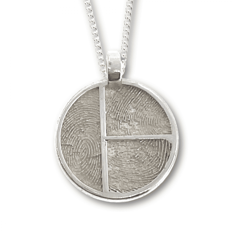 trio fingerprint pendant round
