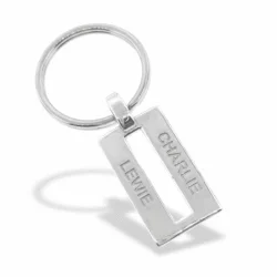 Name jewellery keyring in sterling silver