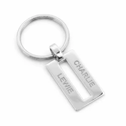 Name jewellery keyring in sterling silver