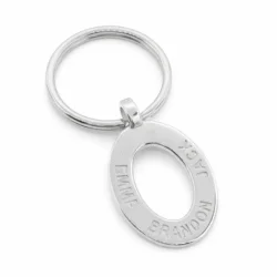 Name jewellery keyring in sterling silver