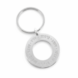 family round name keyring sterling silver