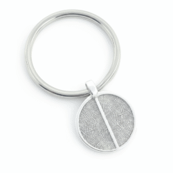 Round Duo Fingerprint Keyring || Sterling Silver - Fingerprint Jewellery