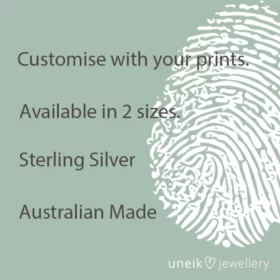 Alternative view of Fingerprint Jewellery, Oval, Blackened, Raised Print Keyring || Sterling Silver