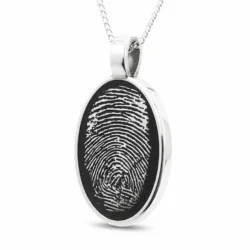 Personalized jewelry fingerprint pendant necklace. Thumbprint jewellery. Keepsake or memorial jewellery.
