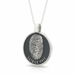 Personalized jewelry fingerprint pendant necklace. Thumbprint jewellery. Keepsake or memorial jewellery.