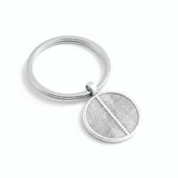 Alternative view of Round Duo Fingerprint Keyring || Sterling Silver - Fingerprint Jewellery