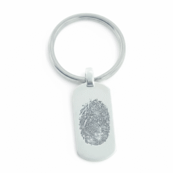 Alternative view of Dogtag Fingerprint Keyring | Sterling Silver | Customisable - Fingerprint Jewellery