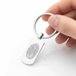 Dogtag Fingerprint Keyring | Sterling Silver | Customisable - Fingerprint Jewellery