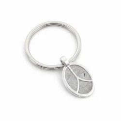 Alternative view of Oval keyring with 3 fingerprints || Sterling Silver - Fingerprint Jewellery