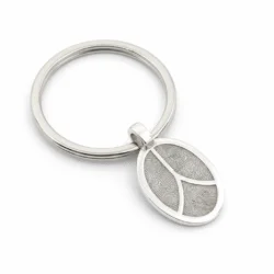 Oval keyring with 3 fingerprints || Sterling Silver - Fingerprint Jewellery