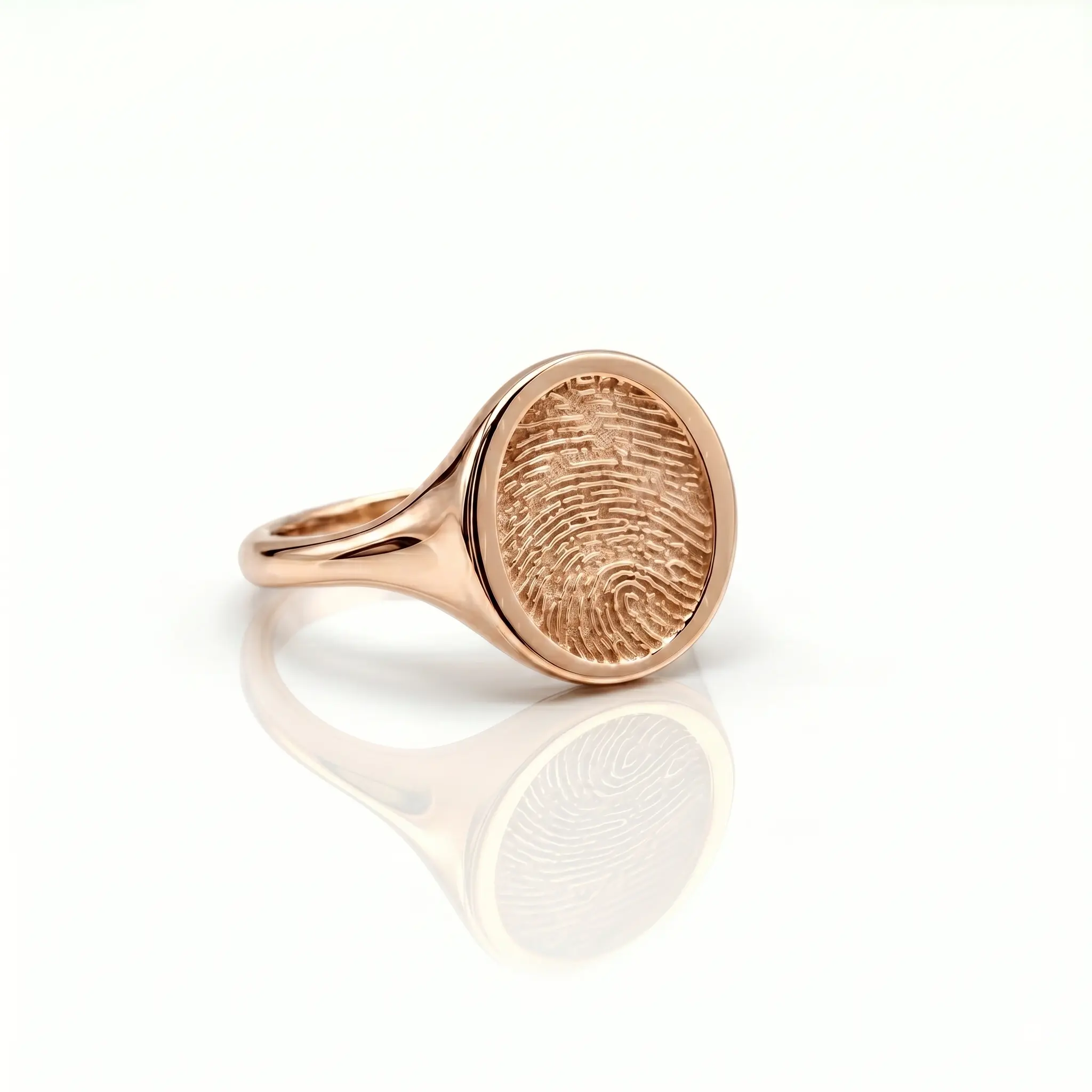 Vertical Oval Fingerprint Signet Ring - One Fingerprint on Top of Ring || 9ct Gold - Fingerprint Jewellery - Image 4