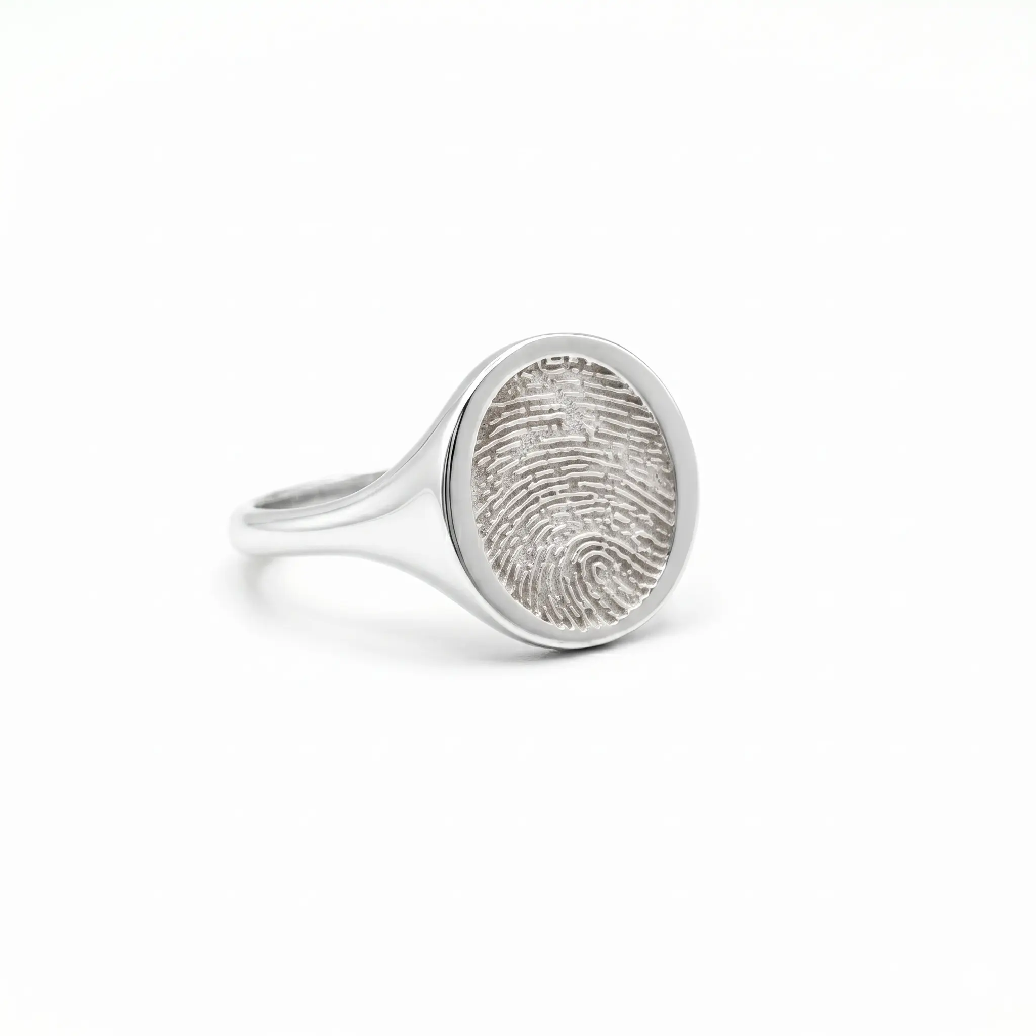 Vertical Oval Fingerprint Signet Ring - One Fingerprint on Top of Ring || 9ct Gold - Fingerprint Jewellery - Image 6