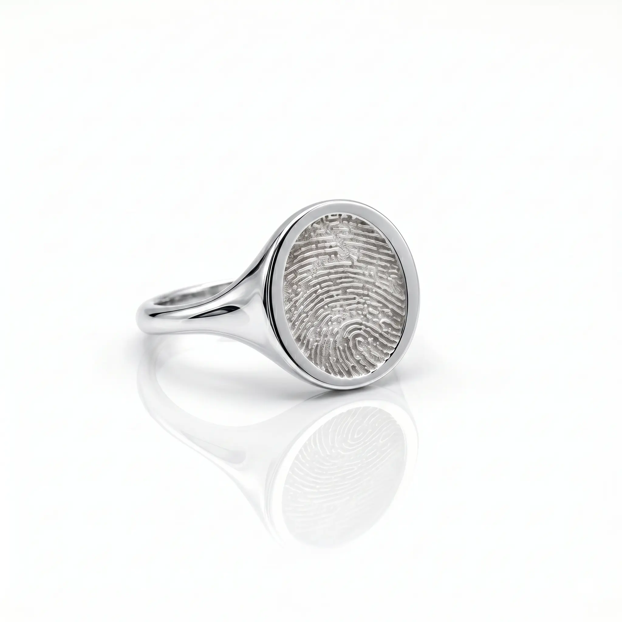 Vertical Oval Fingerprint Signet Ring - One Fingerprint on Top of Ring || 9ct Gold - Fingerprint Jewellery - Image 9