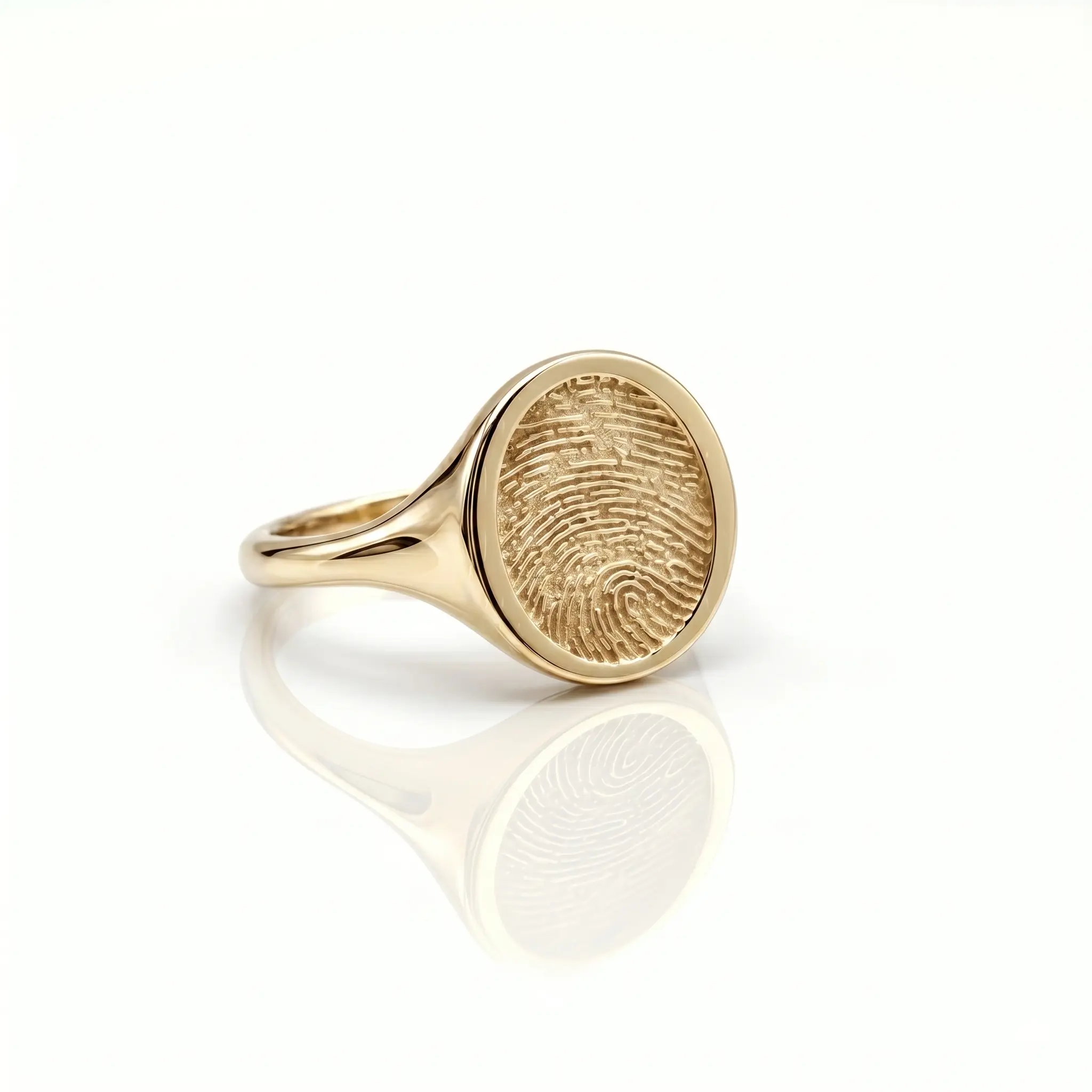 Vertical Oval Fingerprint Signet Ring - One Fingerprint on Top of Ring || 9ct Gold - Fingerprint Jewellery - Image 3