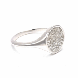 fingerprint jewellery signet ring with loved ones thumbprint