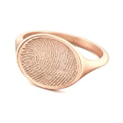 Alternative view of Horizontal Oval Fingerprint Signet Ring - Personalised 9ct Gold Jewellery