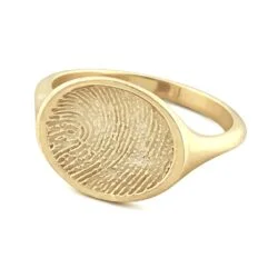 fingerprint jewellery signet ring with loved ones thumbprint