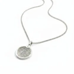 Personalized jewelry fingerprint pendant necklace. Thumbprint jewellery. Keepsake or memorial jewellery.