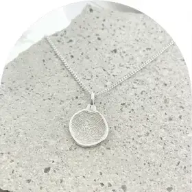 Fingerprint organic necklace. one fingerprint