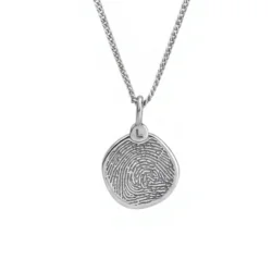 Personalized jewelry fingerprint pendant necklace. Thumbprint jewellery. Keepsake or memorial jewellery.