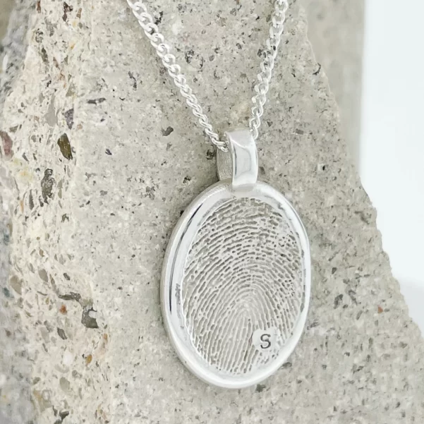 Fingerprint Jewellery Oval Pendant ... Single Print || Sterling Silver - Image 8