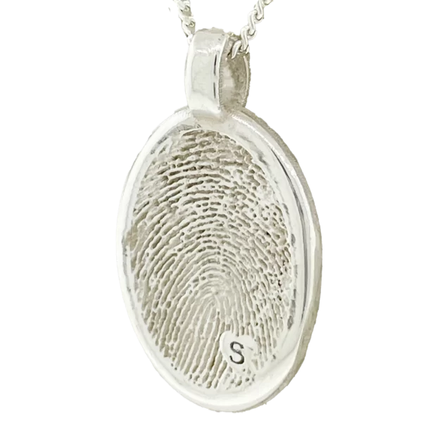 Fingerprint Jewellery Oval Pendant ... Single Print || Sterling Silver - Image 3