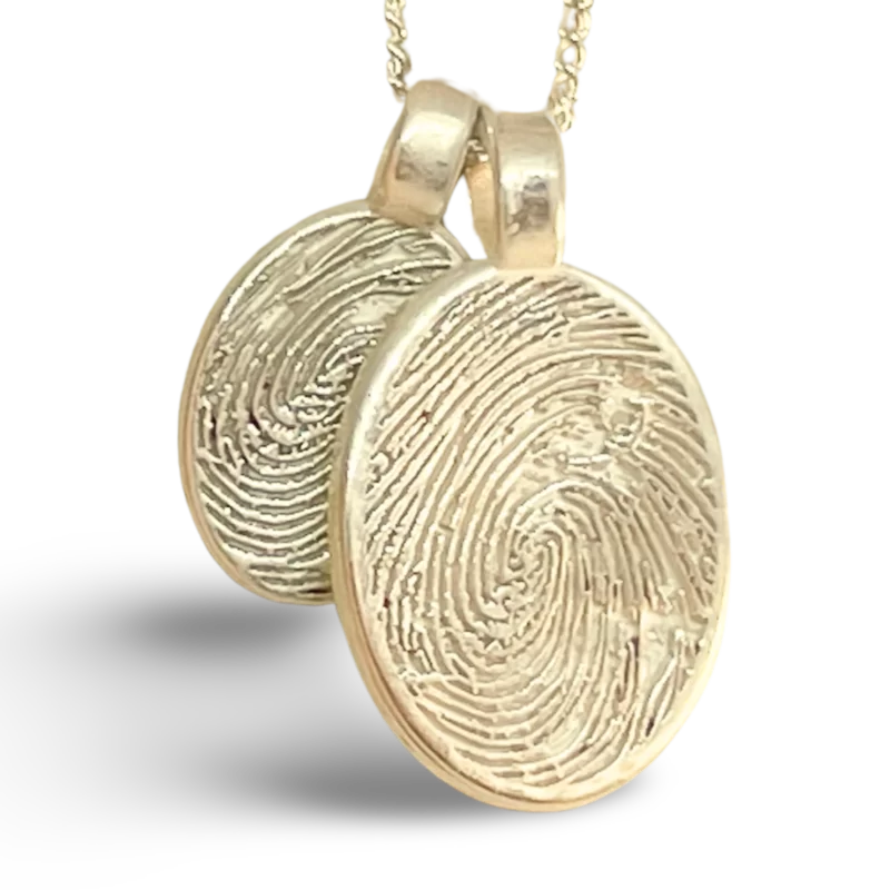 Fingerprint Jewellery Oval ... Single Print || 9ct Gold - Image 3