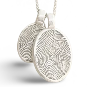 Fingerprint Jewellery Oval Pendant ... Single Print || Sterling Silver