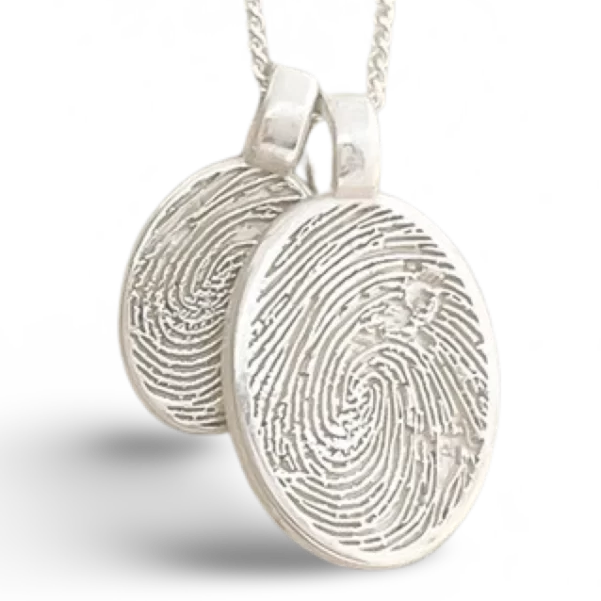 Fingerprint Jewellery Oval Pendant ... Single Print || Sterling Silver