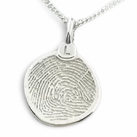 Fingerprint Jewellery Organic Round ... Single Print || Sterling Silver