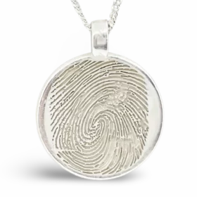 Fingerprint Jewellery Original Round ... Single Print || Sterling Silver